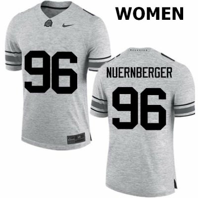 NCAA Ohio State Buckeyes Women's #96 Sean Nuernberger Gray Nike Football College Jersey ZST8645GW